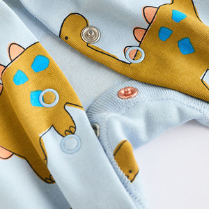 Blue/Green Character 100% Cotton Baby Sleepsuits 3 Pack (0mths-2yrs)