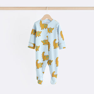 Blue/Green Character 100% Cotton Baby Sleepsuits 3 Pack (0mths-2yrs)