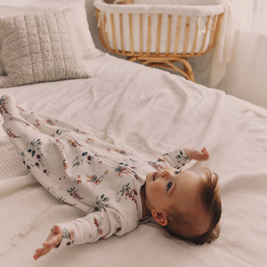Ecru fairy Two Way Zip Fleece Lined Baby Sleepsuit
