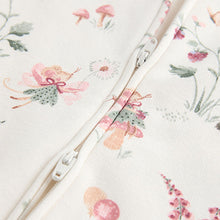 Load image into Gallery viewer, Ecru fairy Two Way Zip Fleece Lined Baby Sleepsuit
