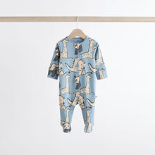 Load image into Gallery viewer, Neutral Animal 100% Cotton Baby Sleepsuits 3 Pack (0mths-18mths)
