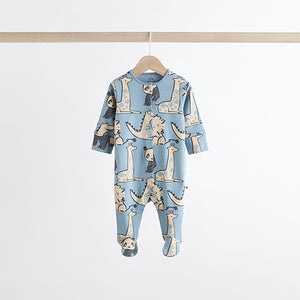 Neutral Animal 100% Cotton Baby Sleepsuits 3 Pack (0mths-18mths)