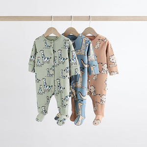 Neutral Animal 100% Cotton Baby Sleepsuits 3 Pack (0mths-18mths)