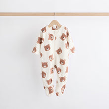 Load image into Gallery viewer, Neutral 2 Pack Baby Microfleece Sleepsuits
