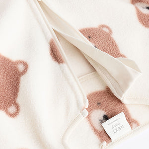 Neutral 2 Pack Baby Microfleece Sleepsuits