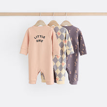 Load image into Gallery viewer, Purple Baby 100% Cotton Footless Sleepsuits 3 Pack (0mths-18mths)
