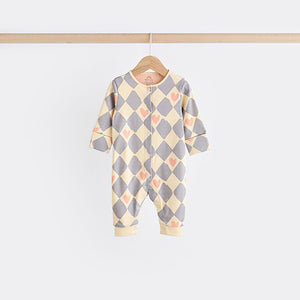 Purple Baby 100% Cotton Footless Sleepsuits 3 Pack (0mths-18mths)