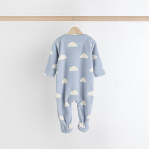 Blue Star/Cloud Fleece Sleepsuits 2 Pack