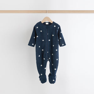 Blue Star/Cloud Fleece Sleepsuits 2 Pack