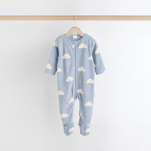 Load image into Gallery viewer, Blue Star/Cloud Fleece Sleepsuits 2 Pack

