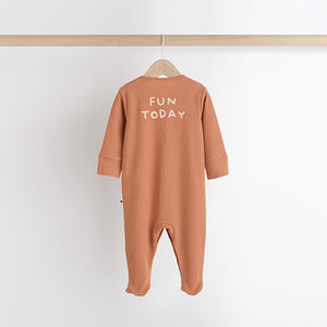 Brown Baby Sleepsuits 3 Pack (0mths-18mths)