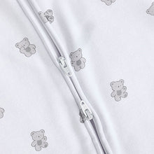 Load image into Gallery viewer, White Ground Fleeced Lined 2 way Zip Sleepsuit
