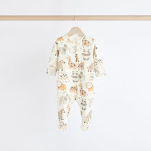Load image into Gallery viewer, Ecru 100% Cotton Sleepsuit (0mths-18mths)
