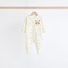 Load image into Gallery viewer, Ecru 100% Cotton Sleepsuit (0mths-18mths)
