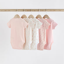 Load image into Gallery viewer, Pink Bunny 5 Pack Short Sleeve Bodysuits
