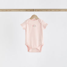 Load image into Gallery viewer, Pink Bunny 5 Pack Short Sleeve Bodysuits
