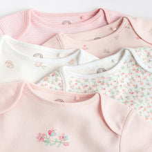 Load image into Gallery viewer, Pink Bunny 5 Pack Short Sleeve Bodysuits
