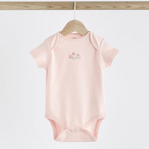 Pink Bunny 5 Pack Short Sleeve Bodysuits