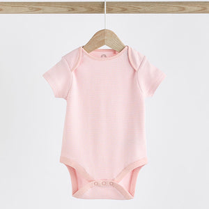 Pink Bunny 5 Pack Short Sleeve Bodysuits
