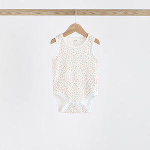 Pink Bunny 5 Pack Vest Baby Bodysuits