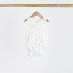 Pink Bunny 5 Pack Vest Baby Bodysuits