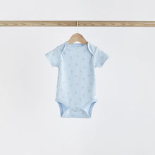 Load image into Gallery viewer, Blue 5 Pack Bear Short Sleeve Baby Bodysuits
