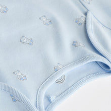 Load image into Gallery viewer, Blue 5 Pack Bear Short Sleeve Baby Bodysuits
