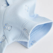 Load image into Gallery viewer, Blue 5 Pack Bear Short Sleeve Baby Bodysuits
