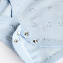 Load image into Gallery viewer, Blue 5 Pack Bear Short Sleeve Baby Bodysuits
