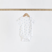 Load image into Gallery viewer, Blue 5 Pack Bear Short Sleeve Baby Bodysuits
