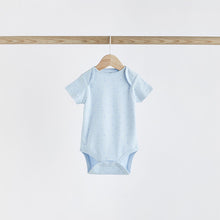 Load image into Gallery viewer, Blue 5 Pack Bear Short Sleeve Baby Bodysuits

