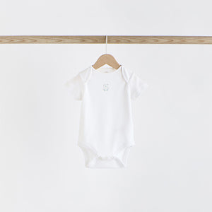 Blue 5 Pack Bear Short Sleeve Baby Bodysuits