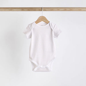 White 5 Pack Baby Short Sleeve Bodysuits
