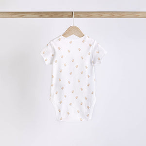 White 5 Pack Baby Short Sleeve Bodysuits
