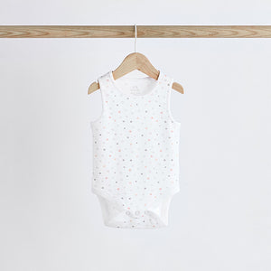 White Delicate Animal Baby Vest Bodysuits 5 Pack