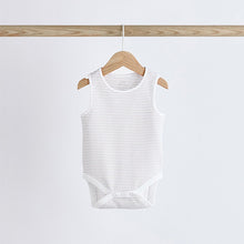 Load image into Gallery viewer, White Delicate Animal Baby Vest Bodysuits 5 Pack
