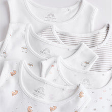 Load image into Gallery viewer, White Delicate Animal Baby Vest Bodysuits 5 Pack
