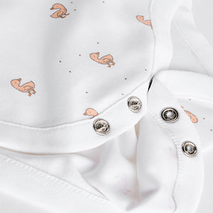 White Delicate Animal Baby Vest Bodysuits 5 Pack