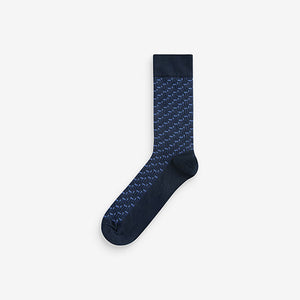 Mixed Blue Pattern Smart Socks 5 Pack