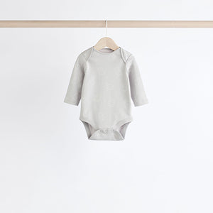 Grey/White Bear Baby Bodysuits 5 Pack