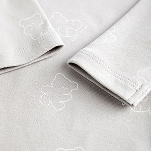 Grey/White Bear Baby Bodysuits 5 Pack