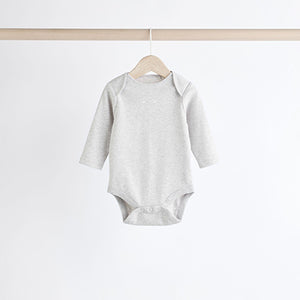 Grey/White Bear Baby Bodysuits 5 Pack