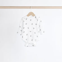Load image into Gallery viewer, Grey/White Bear Baby Bodysuits 5 Pack
