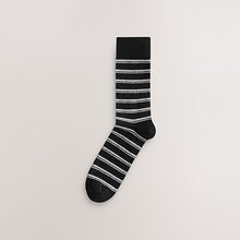 Load image into Gallery viewer, Black/Light Grey Pattern Smart Socks 5 Pack
