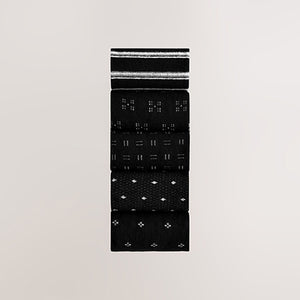 Black/Light Grey Pattern Smart Socks 5 Pack
