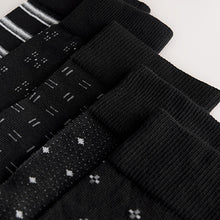 Load image into Gallery viewer, Black/Light Grey Pattern Smart Socks 5 Pack
