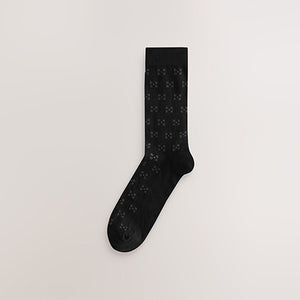Black/Light Grey Pattern Smart Socks 5 Pack