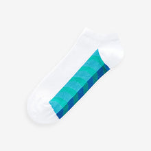 Load image into Gallery viewer, White/Bright Wave 5 Pack Pattern Footbed Trainers Socks
