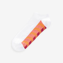 Load image into Gallery viewer, White/Bright Wave 5 Pack Pattern Footbed Trainers Socks

