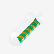 Load image into Gallery viewer, White/Bright Wave 5 Pack Pattern Footbed Trainers Socks
